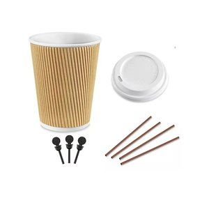 12 oz. Ripple Wall Paper Coffee Cup Set of 25, Party Cup, Housewarming Gifts